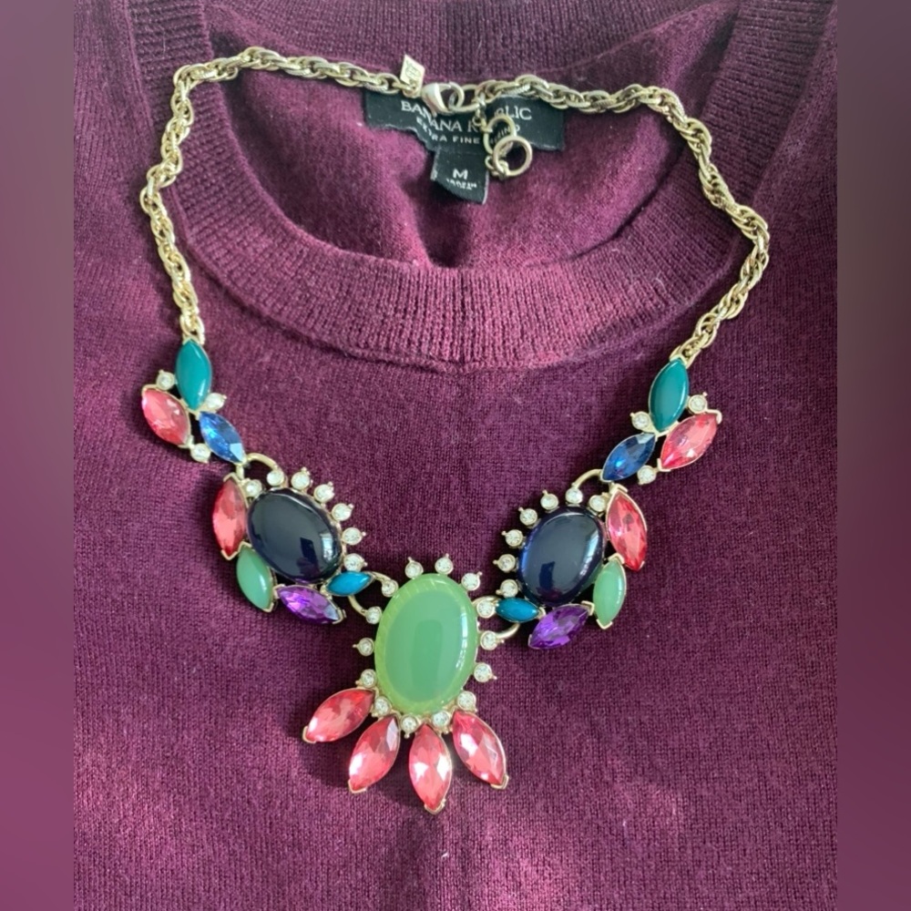 Banana Republic Multicolor Statement Necklace - image 1